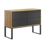 Podkrovní komoda se zásuvkami na kovových nohách 110 cm