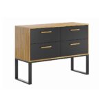 komoda z szufladami z drewna i metalu szer 110cm