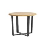 Kulatý stůl s dřevěnou deskou. Průměr 100 cm