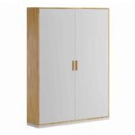 Bílá archivační skříň v podkrovním stylu. Šířka 118 cm