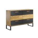 komoda biurowa z drewna i metalu w stylu industrialnym loft szer 140cm