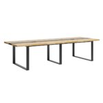 Konferenční stůl s dřevěnou deskou 320x110 cm s otvory pro kabely