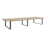 Konferenční stůl s dřevěnou deskou 450x150cm s otvory pro kabely