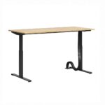 Černý výškově nastavitelný stůl s plochou deskou. Slim 160x70cm