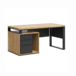 Psací stůl s dřevěnou deskou "loft office plus" Krátký