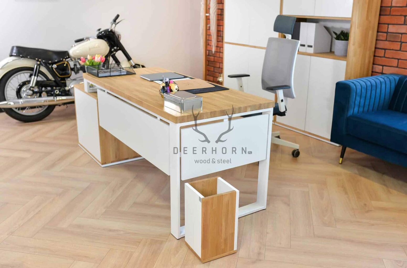 white_office_industrial bílý průmyslový stůl