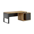 Kancelářský stůl Loft Office Plus 180 cm pravá strana černé potahy