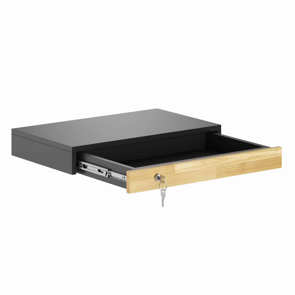 drawer_deboss_black_with_key dubově černá zásuvka s klíčem