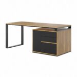 Psací stůl dřevo kov loft office slim 160x70 krátký