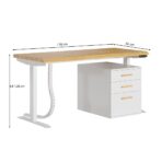 biurko regulowane z kontenerkiem 170x80