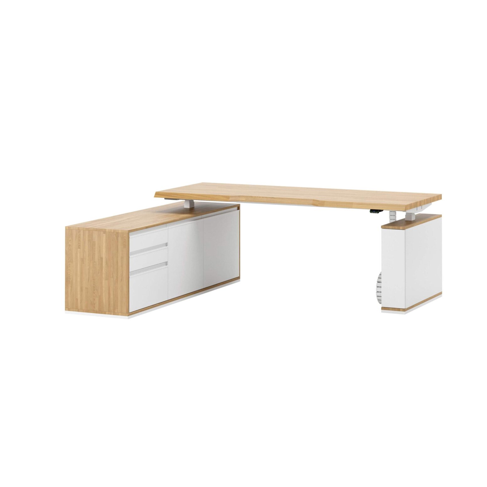white-board-adjustable-desk-to-office bílý rohový nastavitelný stůl pro kancelář
