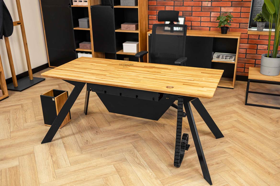 stůl-černá stůl s krytem pod deskou