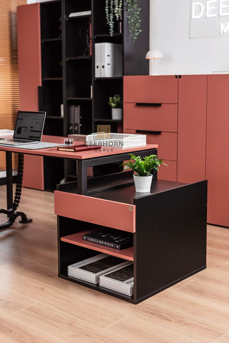 biurko-ergonomiczne-z-kontenerkiem-na-akta biurko ergonomiczne z konytenerkiem na akta