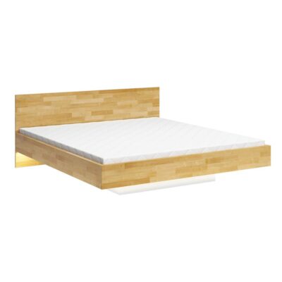 dřevěná postel moderní led