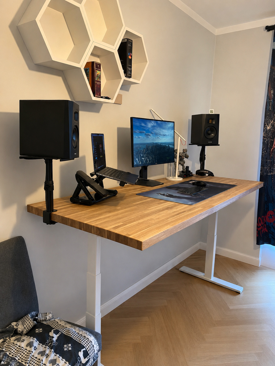 Domácí pracoviště pro kreativní práci a práci na dálku pro paní Natalii z Gdyně